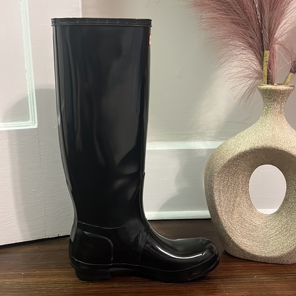 Hunter Tall Black Rain Boots Size 8 - Picture 5 of 7